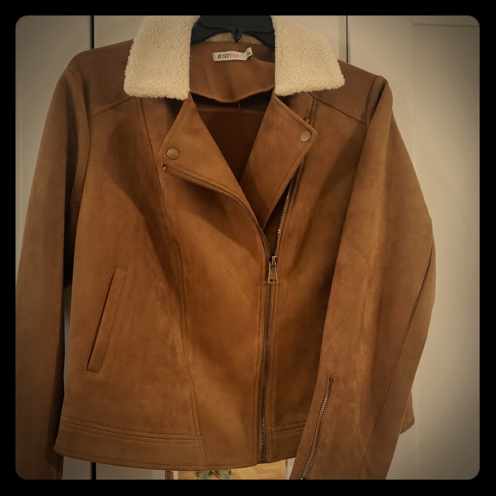 White wool collar jacket SzXL New